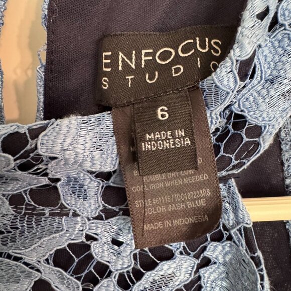 Enfocus Studio Blue lace Tulip Hem halter min dress, Size 6 - Picture 4 of 9